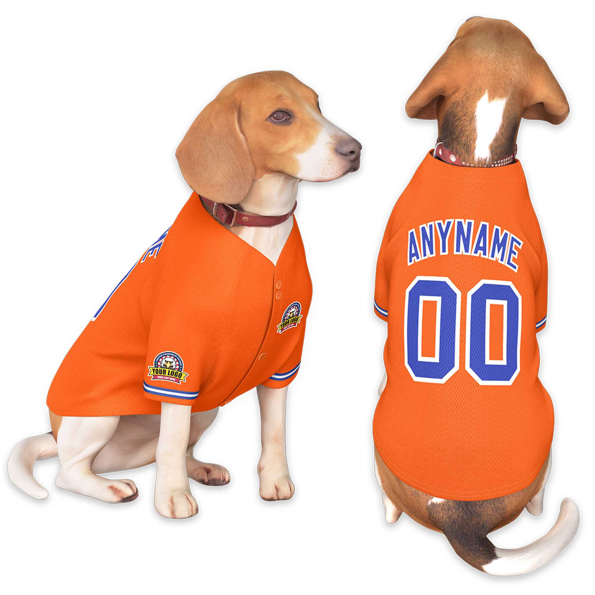 Custom Orange Royal-White Classic Style Dog Jersey |KXKSHOP
