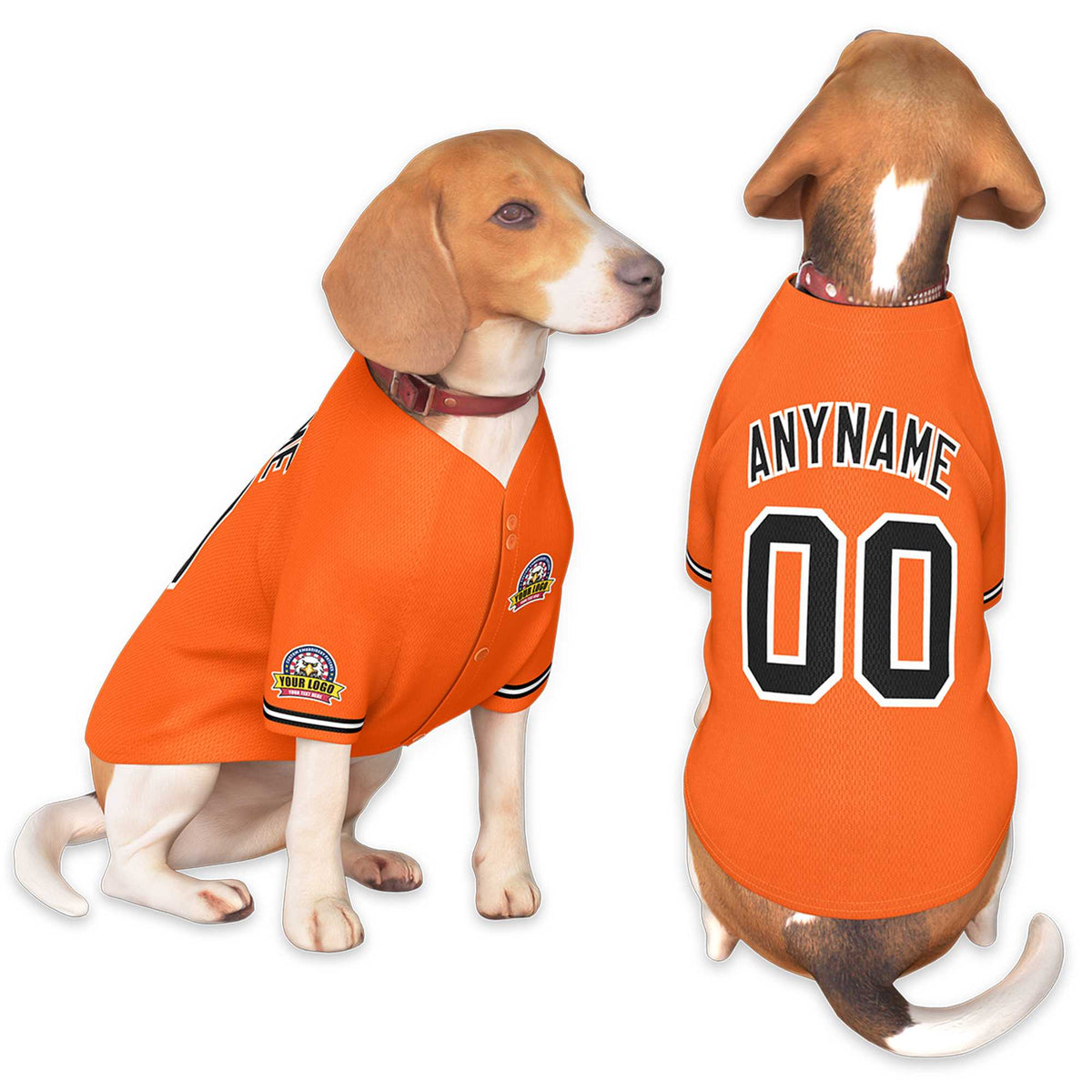 Custom Orange Black-White Classic Style Dog Jersey |KXKSHOP
