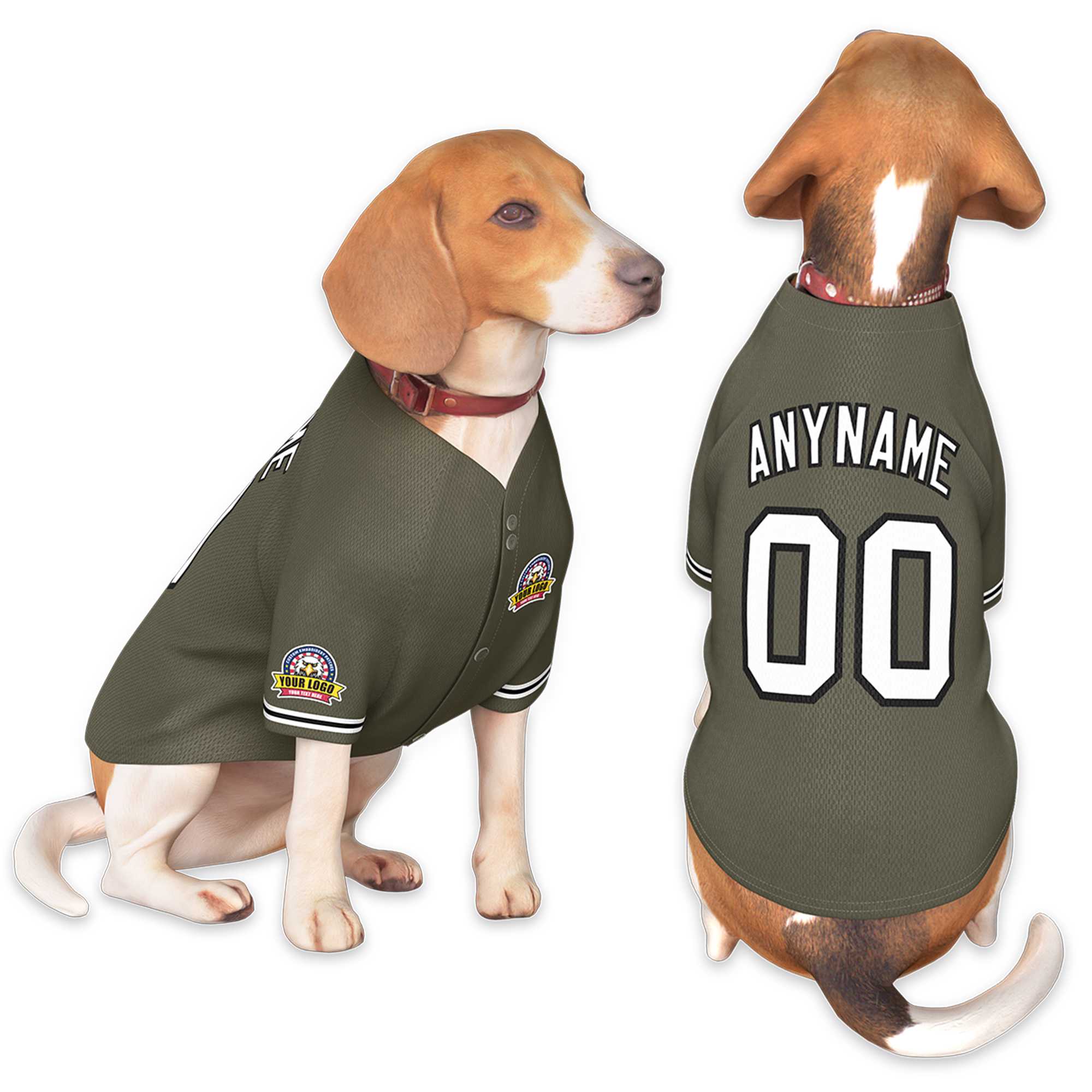 Custom Olive White-Black Classic Style Dog Jersey |KXKSHOP