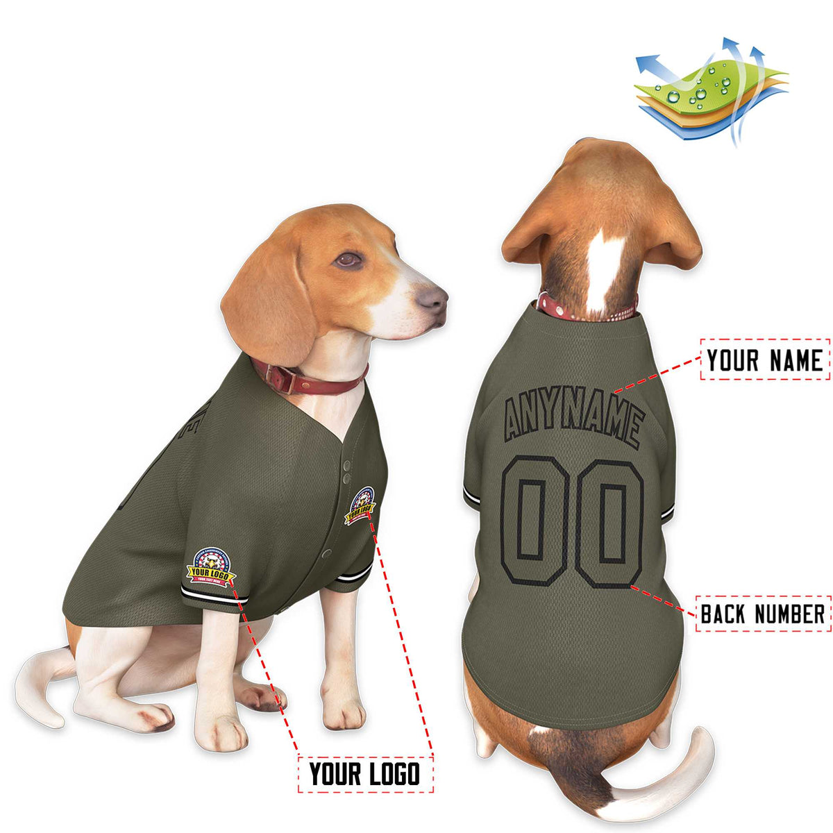 Custom Black Kelly Green Classic Style Dog Jersey |KXKSHOP