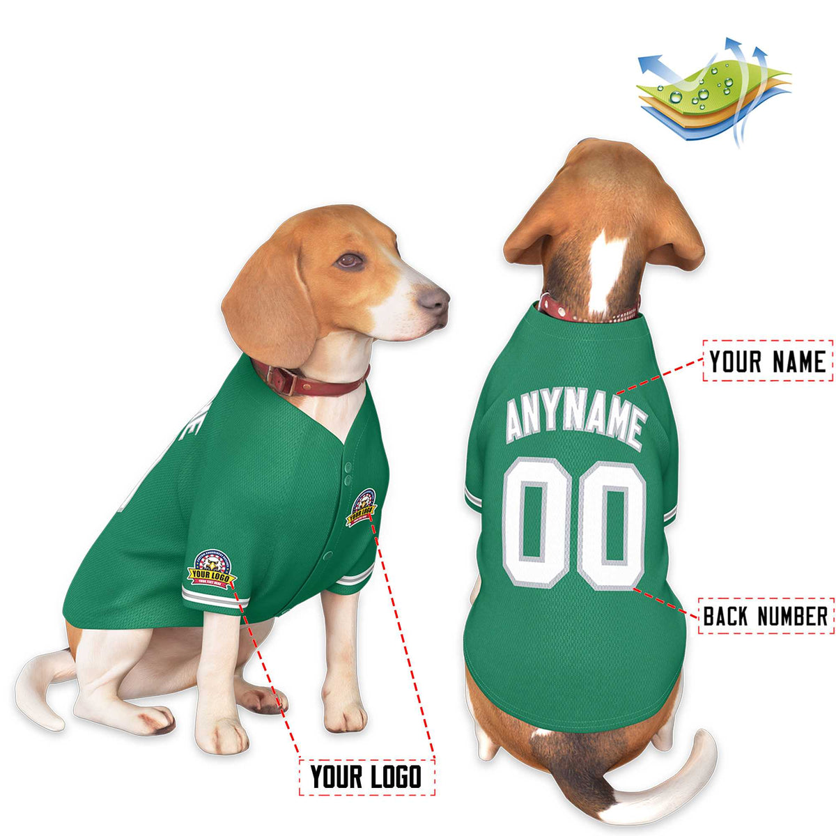 Custom Black Kelly Green Classic Style Dog Jersey |KXKSHOP