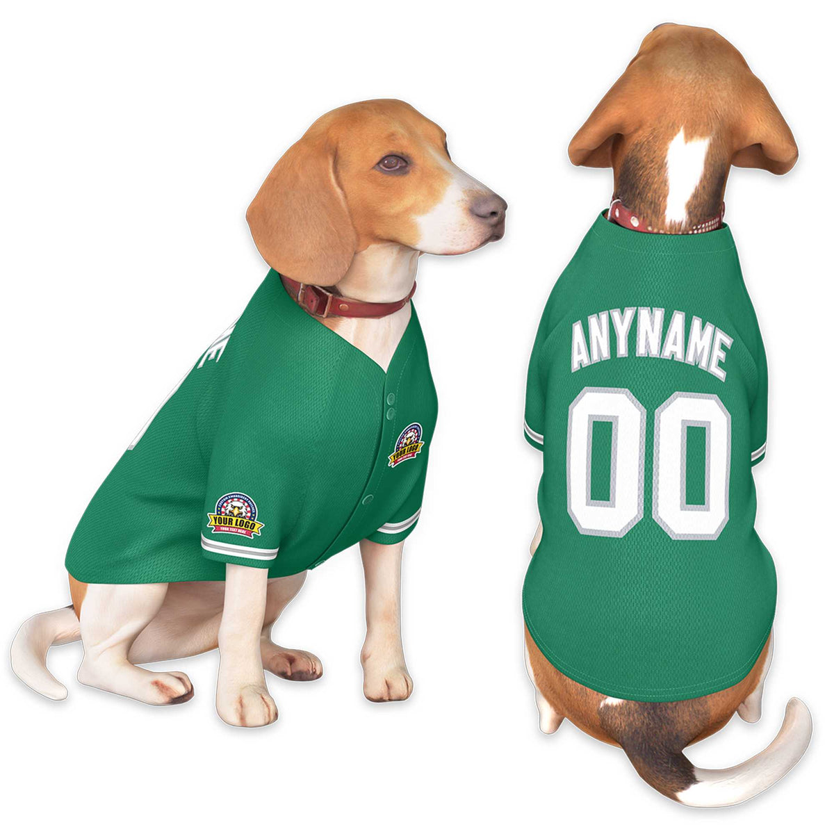 Custom Kelly Green White-Gray Classic Style Dog Jersey |KXKSHOP