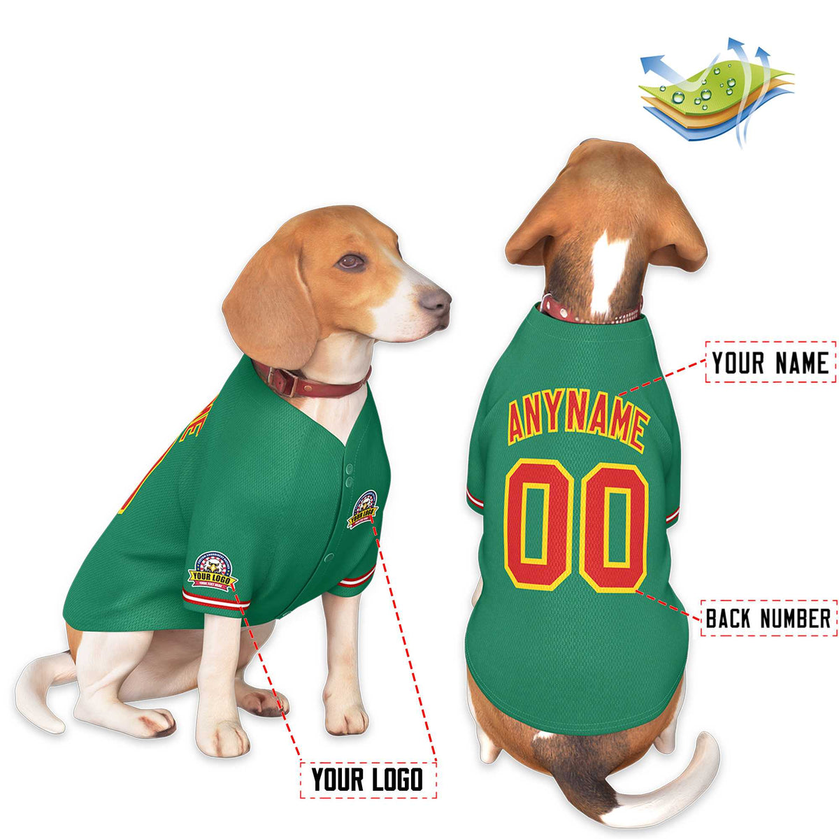 Custom Black Kelly Green Classic Style Dog Jersey |KXKSHOP