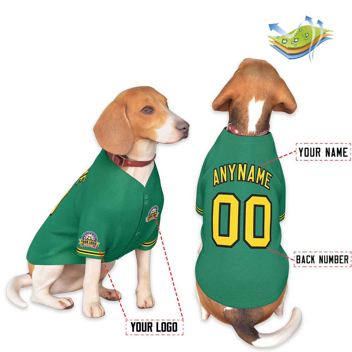 Custom Black Kelly Green Classic Style Dog Jersey |KXKSHOP
