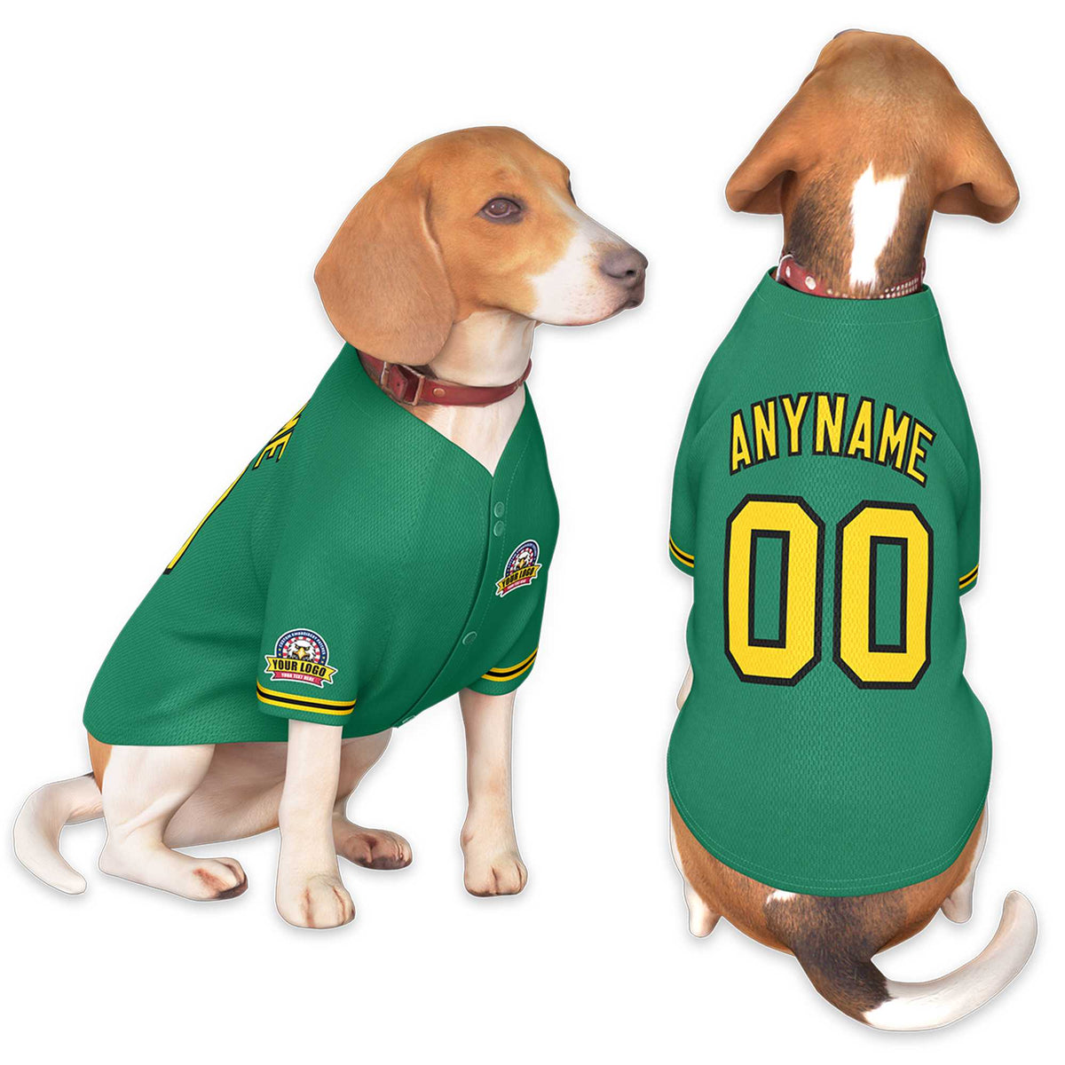 Custom Kelly Green Gold-Black Classic Style Dog Jersey |KXKSHOP