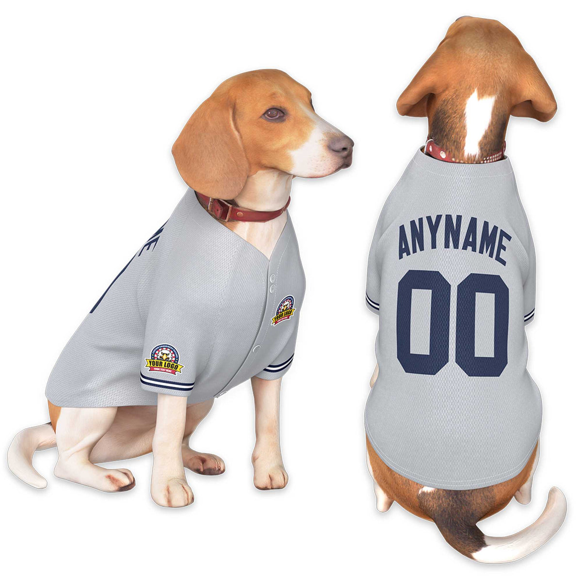 Custom Gray Navy Classic Style Dog Jersey |KXKSHOP