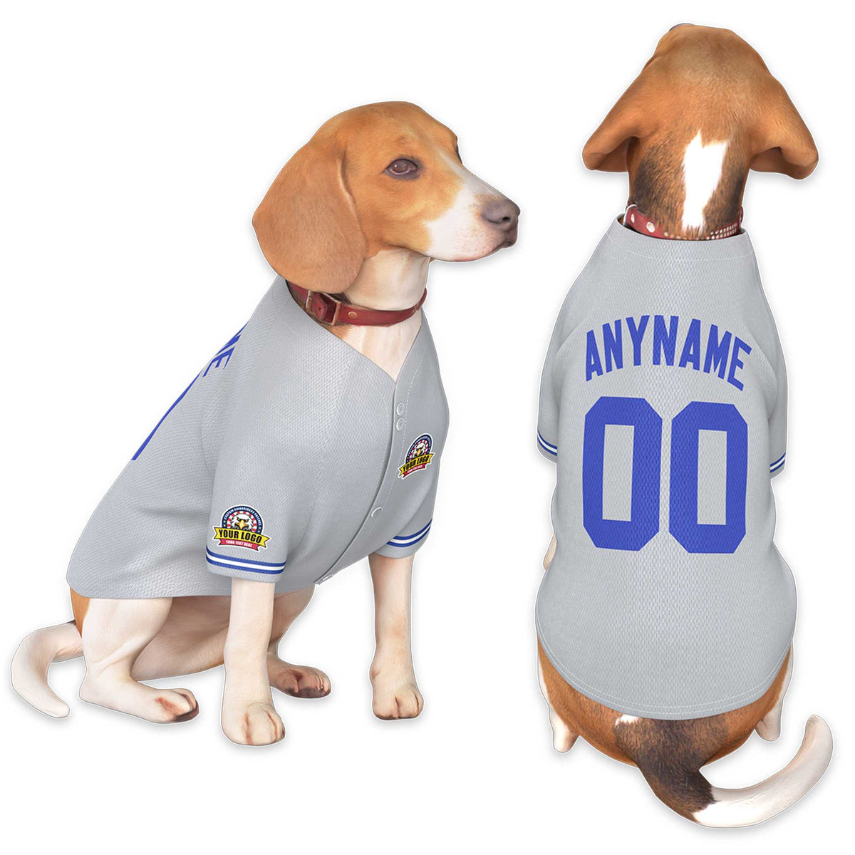Custom Gray Royal Classic Style Dog Jersey |KXKSHOP