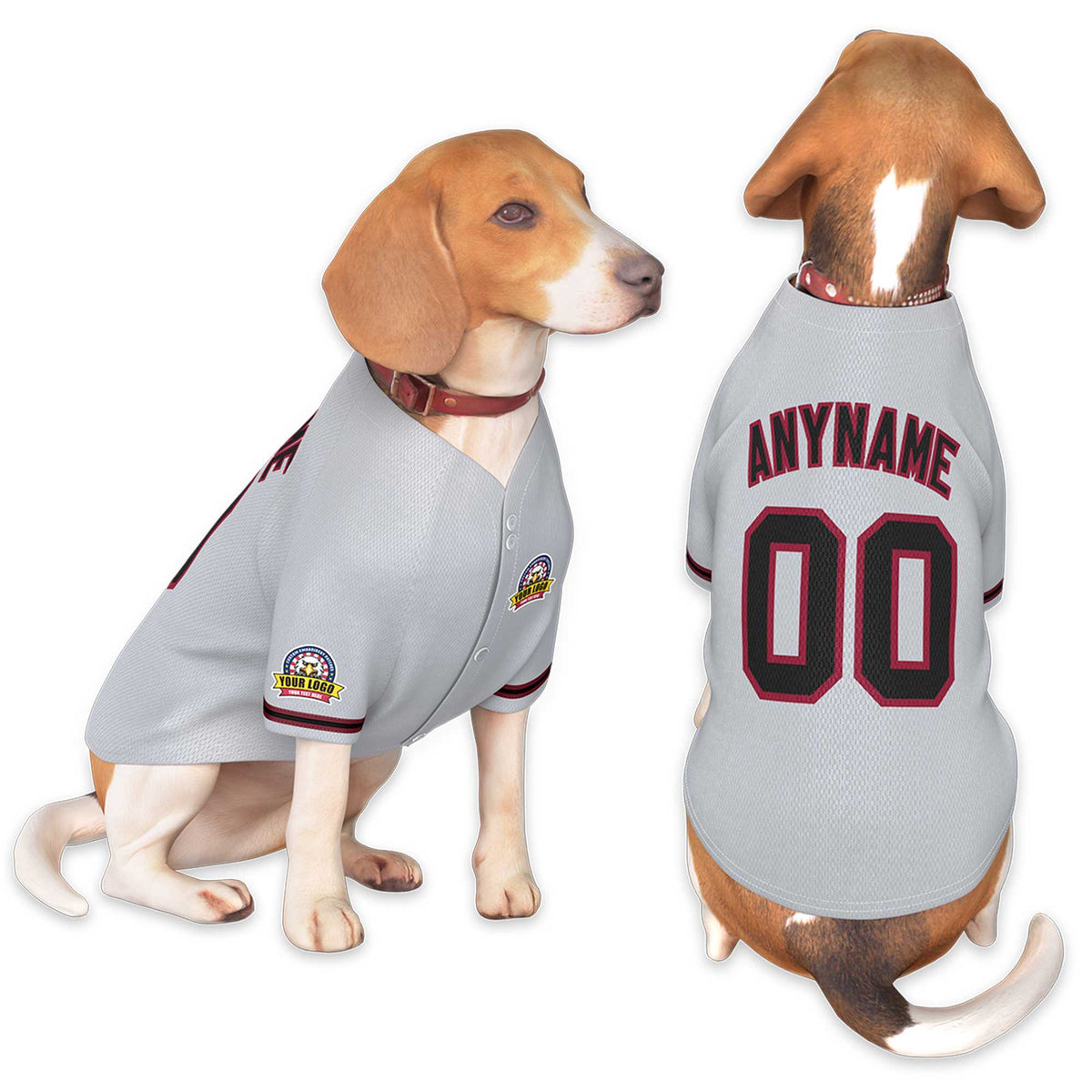 Custom Gray Black-Crimson Classic Style Dog Jersey |KXKSHOP