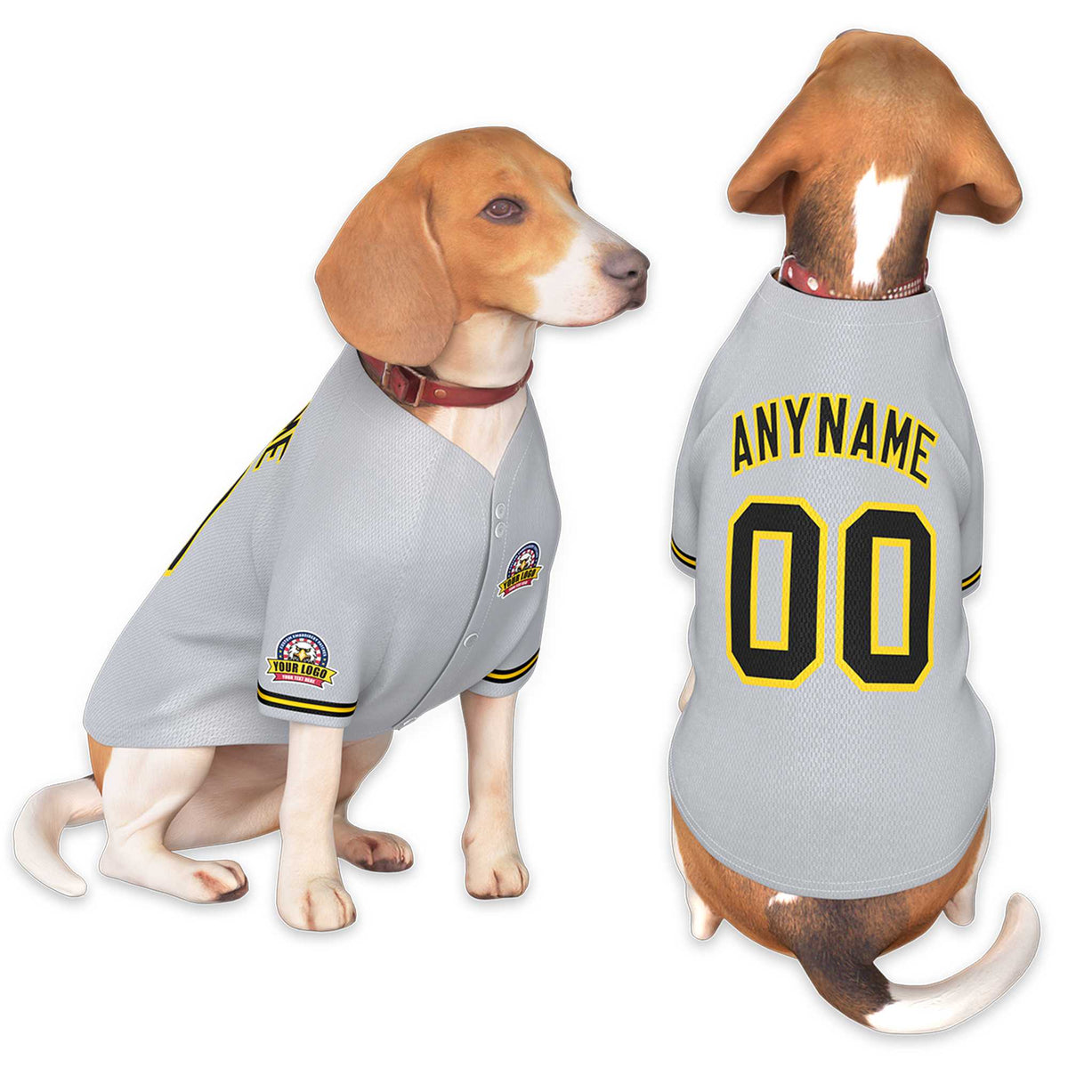 Custom Gray Black-Gold Classic Style Dog Jersey |KXKSHOP