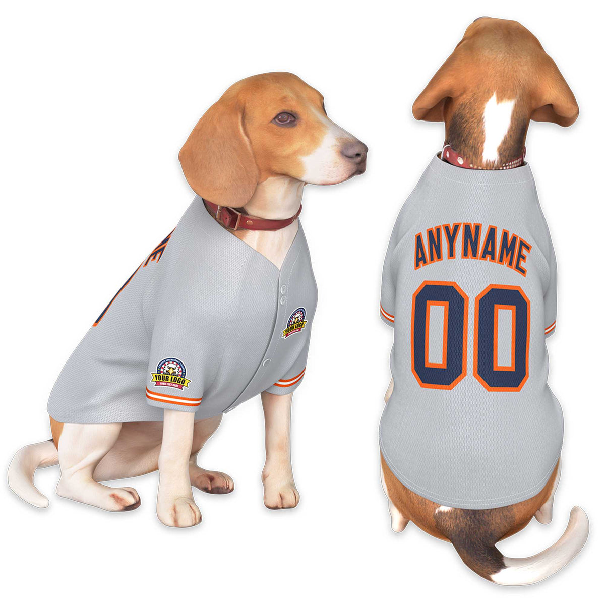 Custom Gray Navy-Orange Classic Style Dog Jersey |KXKSHOP