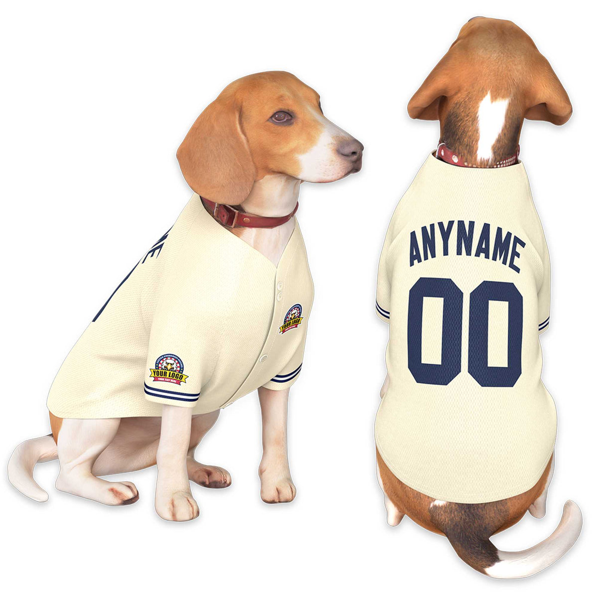 Custom Khaki Navy Classic Style Dog Jersey |KXKSHOP