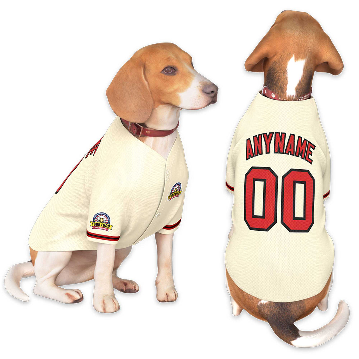 Custom Khaki Red-Black Classic Style Dog Jersey |KXKSHOP