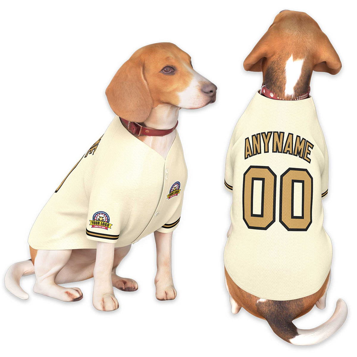 Custom Khaki Old Gold-Black Classic Style Dog Jersey |KXKSHOP