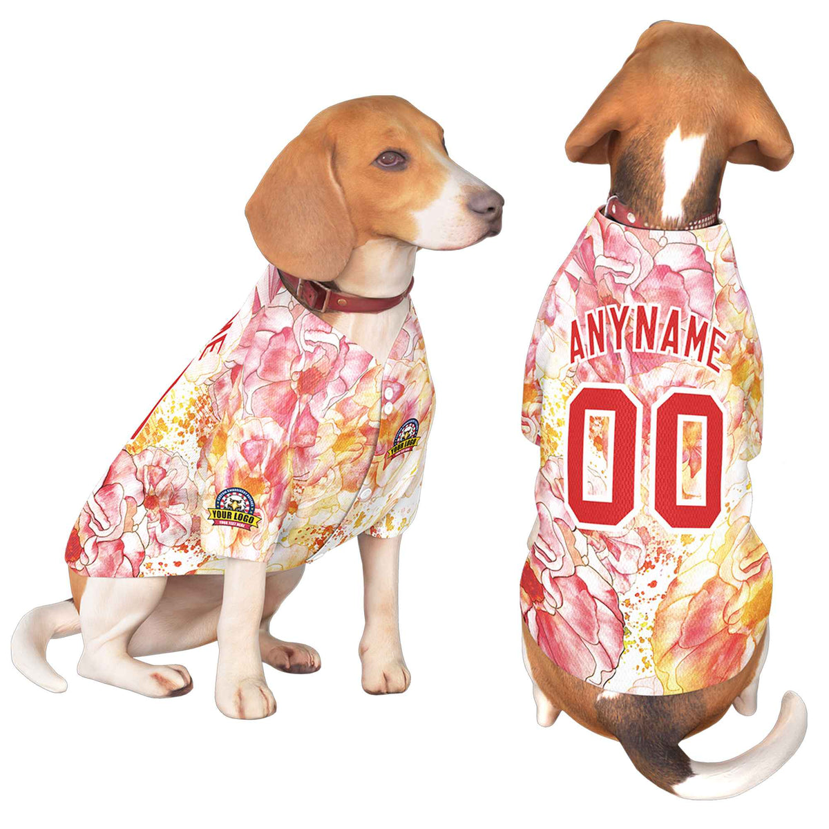 Custom Red White Graffiti Pattern Dog Jersey |KXKSHOP