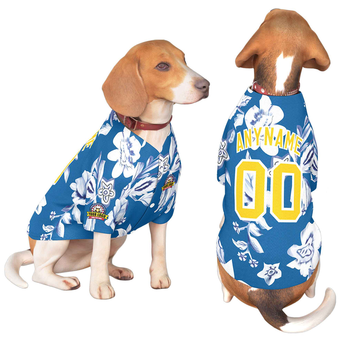 Custom Gold White Graffiti Pattern Dog Jersey |KXKSHOP