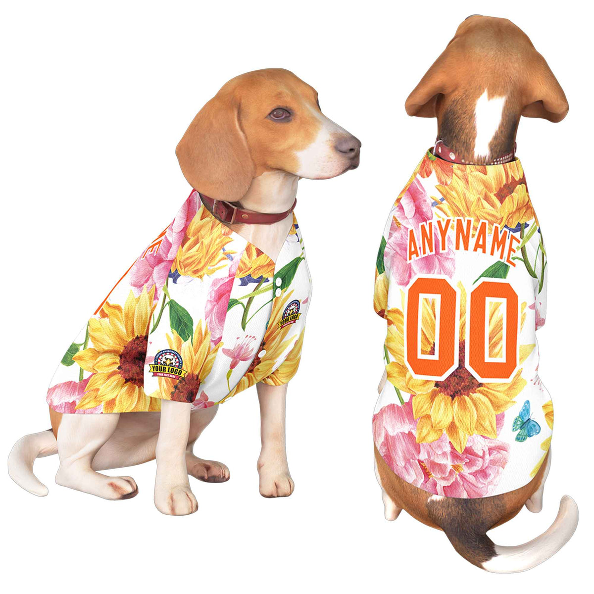 Custom Orange White Graffiti Pattern Dog Jersey |KXKSHOP