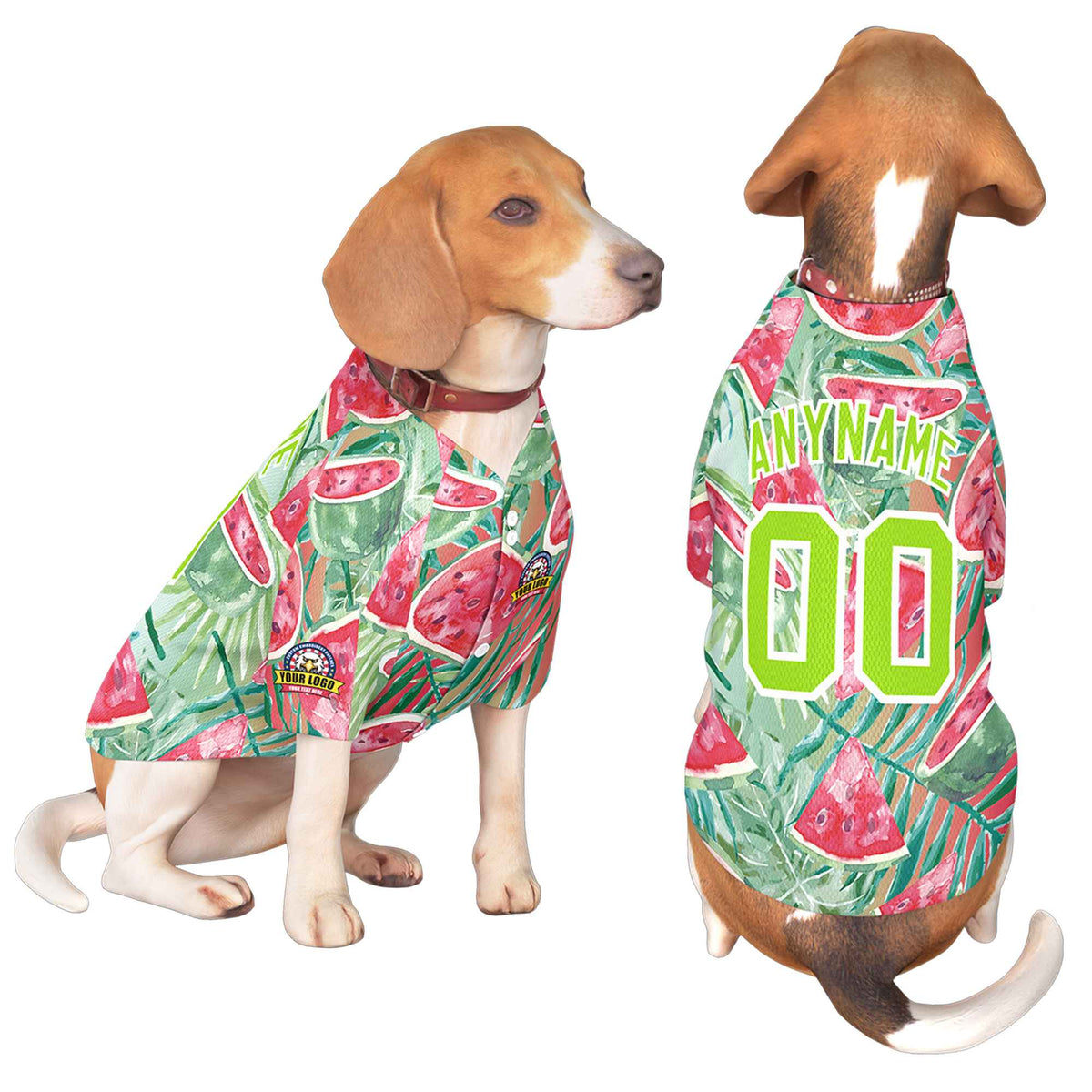 Custom Neon Green White Graffiti Pattern Dog Jersey |KXKSHOP