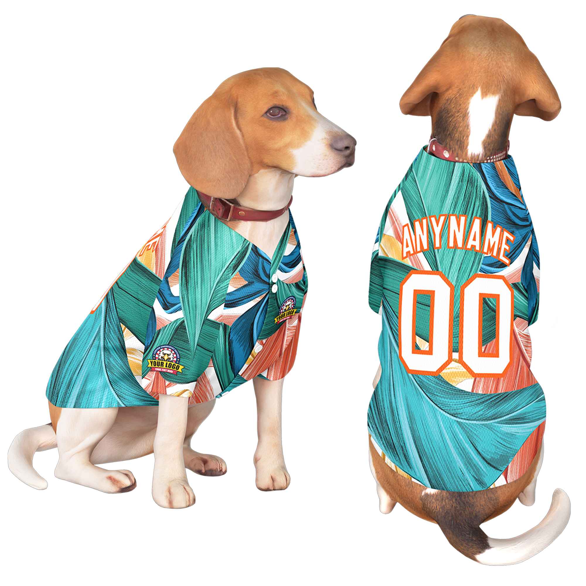 Custom White Orange Graffiti Pattern Dog Jersey |KXKSHOP