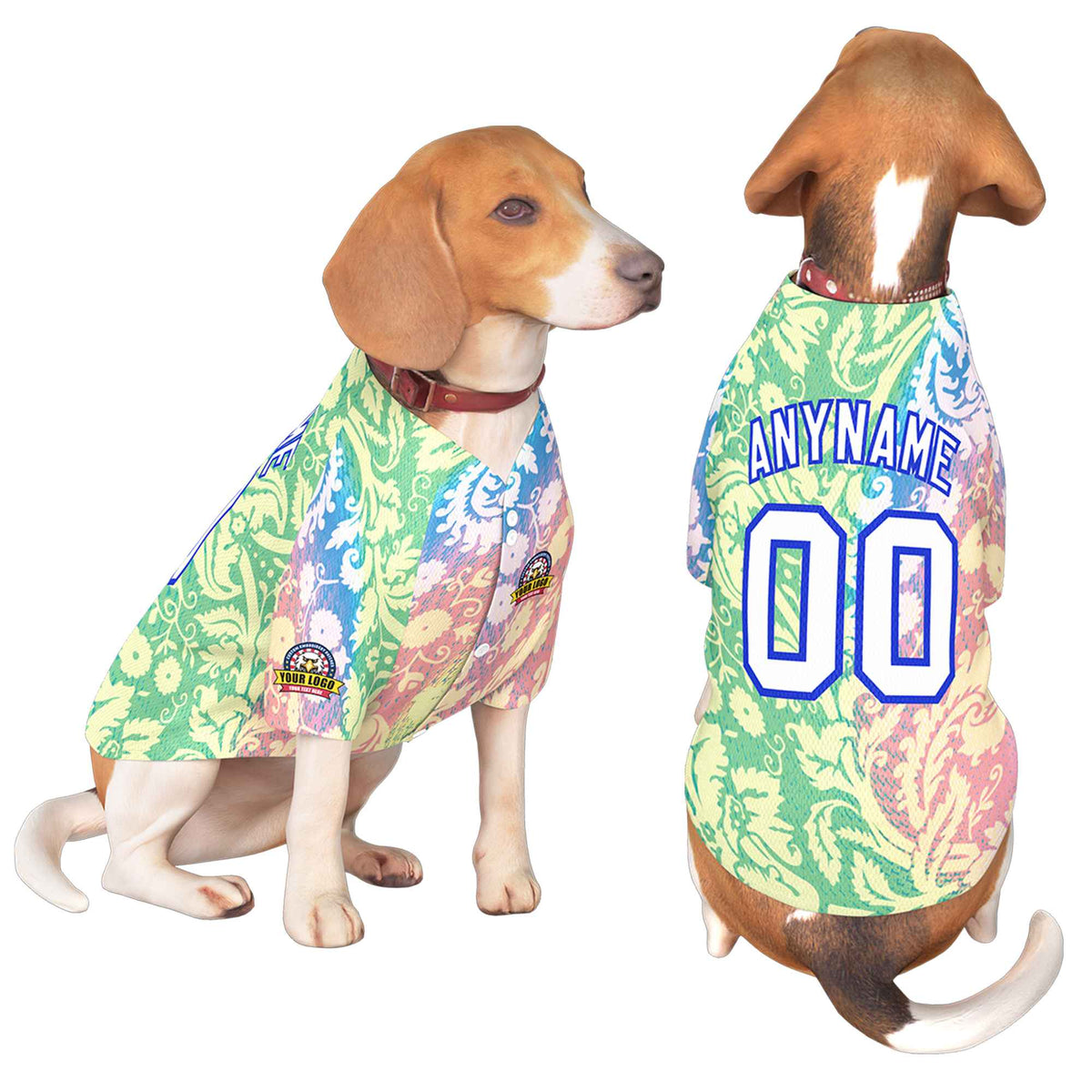 Custom White Royal Graffiti Pattern Dog Jersey |KXKSHOP