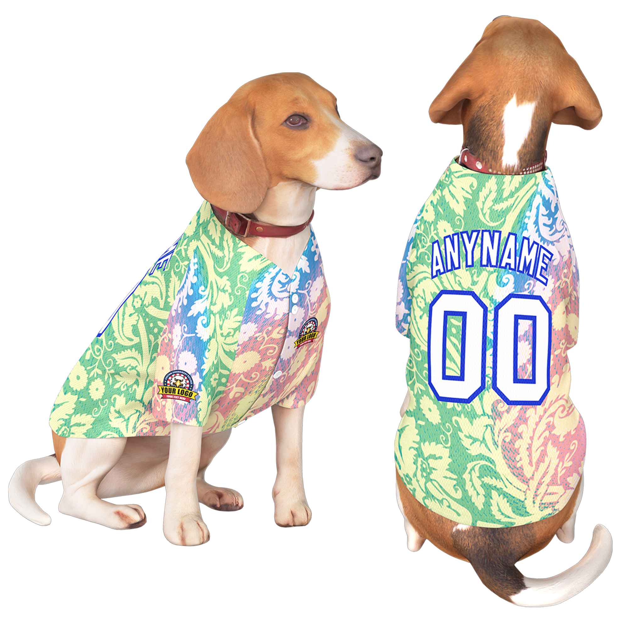 Custom White Royal Graffiti Pattern Dog Jersey |KXKSHOP