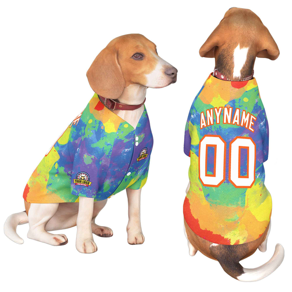 Custom White Orange Graffiti Pattern Dog Jersey |KXKSHOP