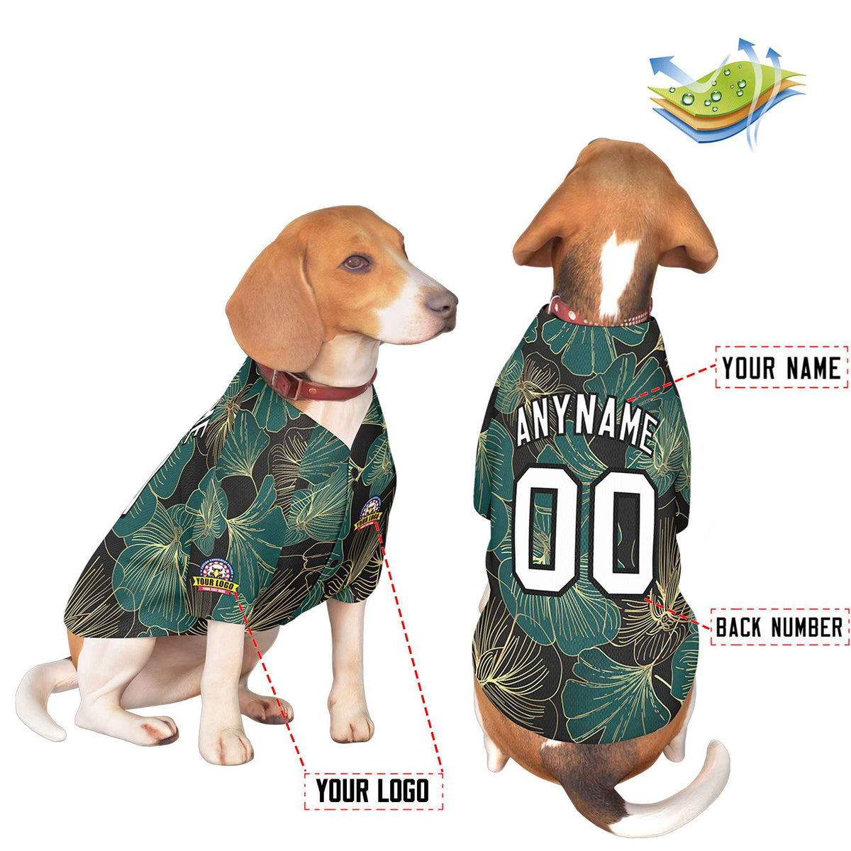Custom Black Kelly Green Classic Style Dog Jersey |KXKSHOP