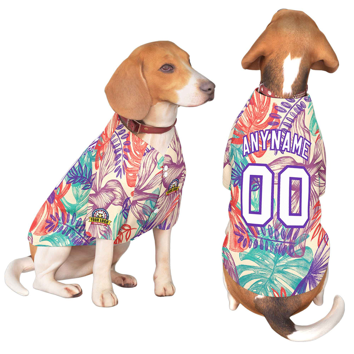 Custom White Purple Graffiti Pattern Dog Jersey |KXKSHOP