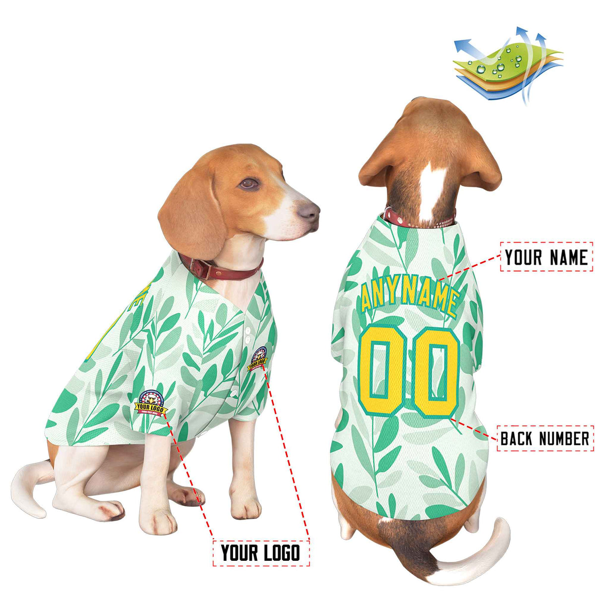 Custom Black Kelly Green Classic Style Dog Jersey |KXKSHOP
