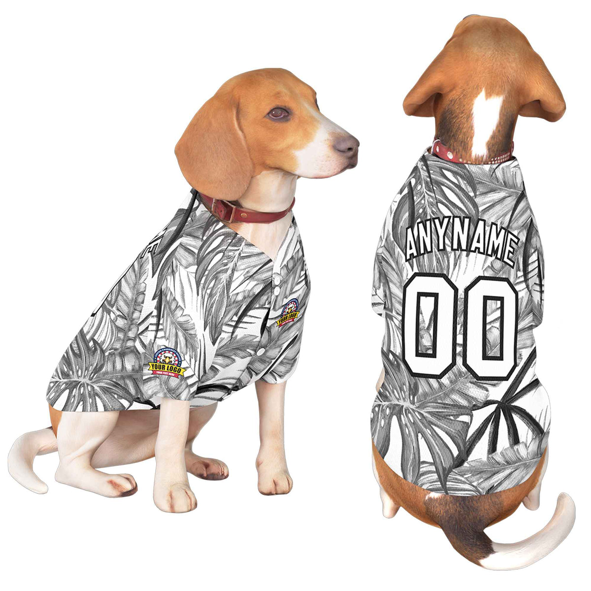 Custom White Black Graffiti Pattern Dog Jersey |KXKSHOP