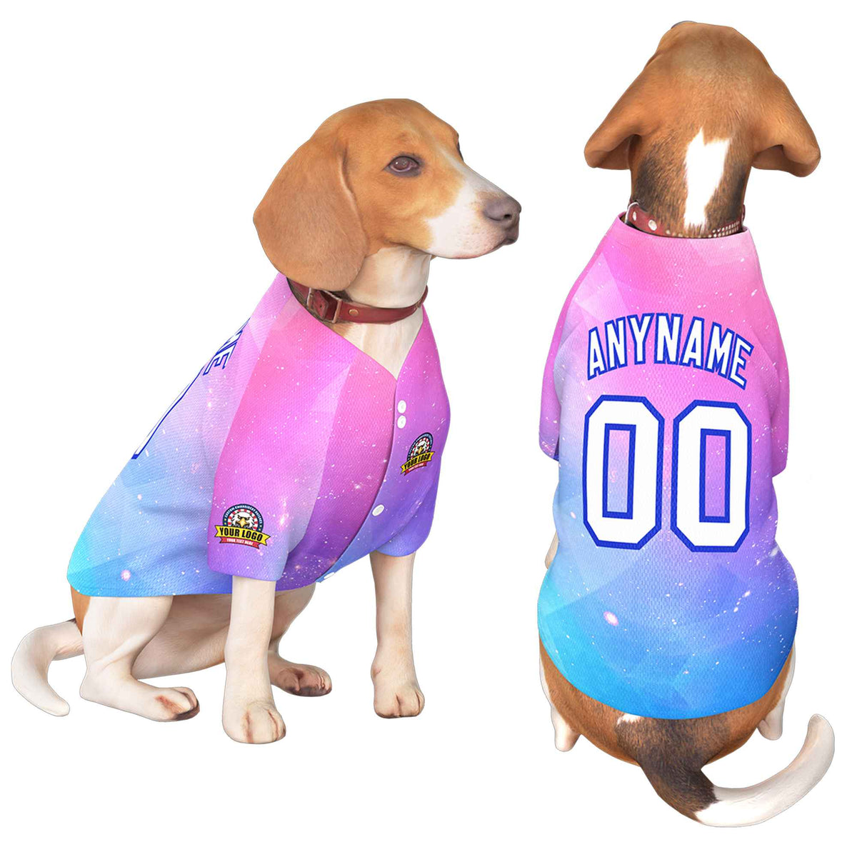 Custom White Royal Graffiti Pattern Dog Jersey |KXKSHOP