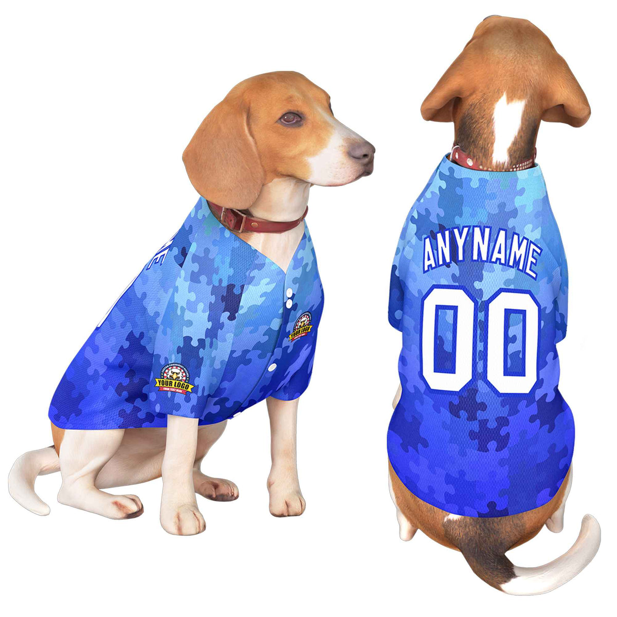 Custom White Royal Graffiti Pattern Dog Jersey |KXKSHOP