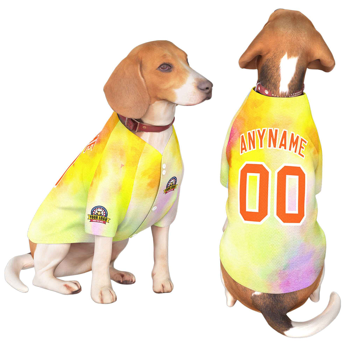 Custom Orange White Graffiti Pattern Dog Jersey |KXKSHOP