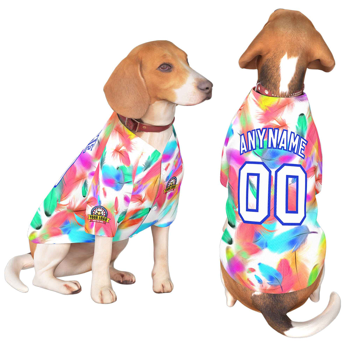 Custom White Royal Graffiti Pattern Dog Jersey |KXKSHOP