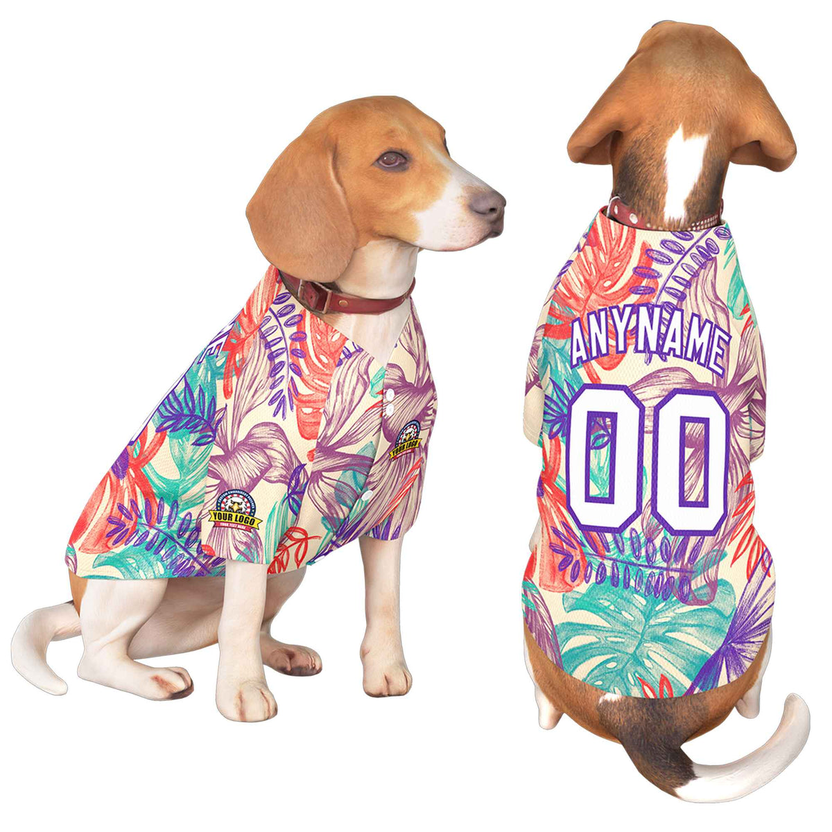 Custom White Purple Graffiti Pattern Dog Jersey |KXKSHOP