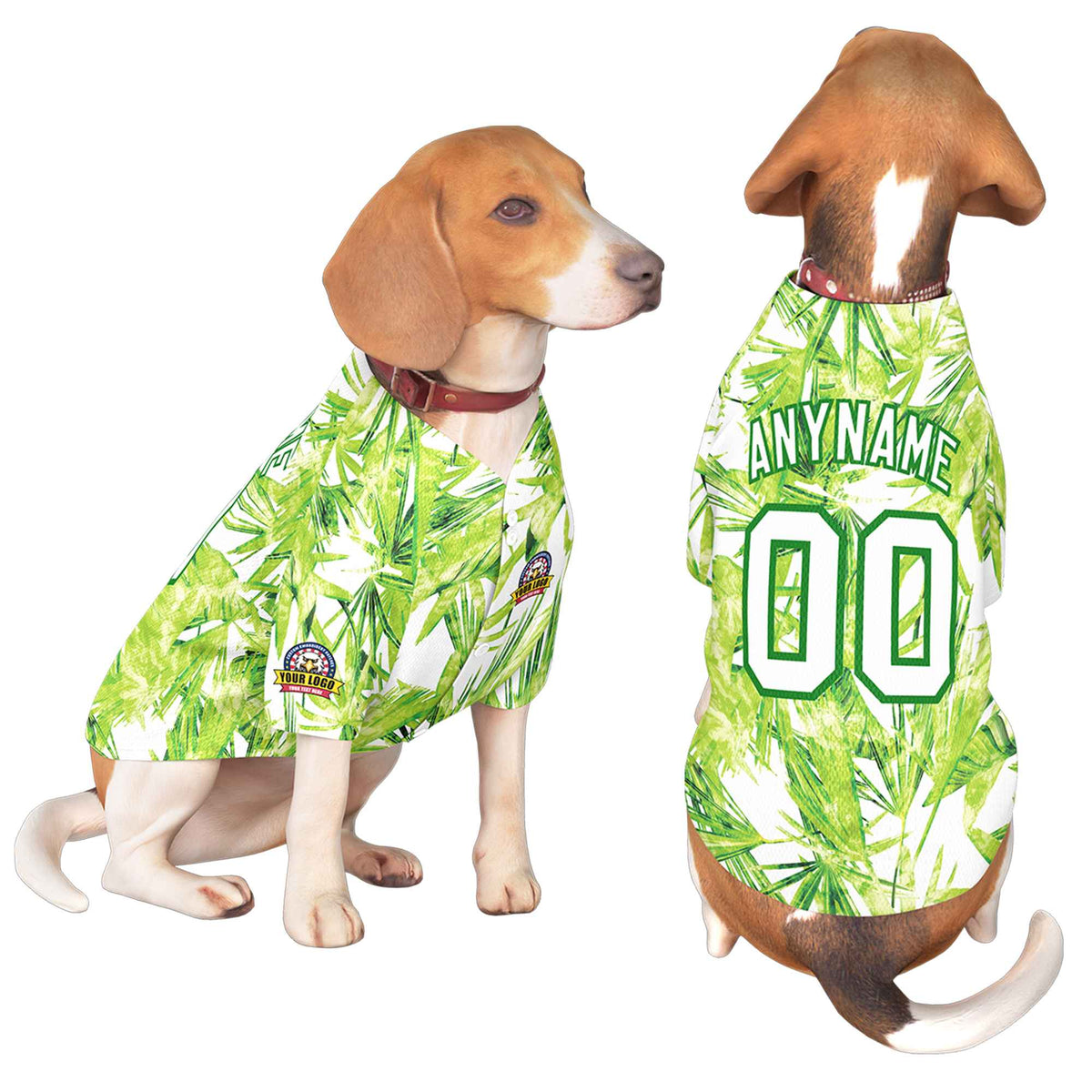 Custom White Kelly Green Graffiti Pattern Dog Jersey |KXKSHOP