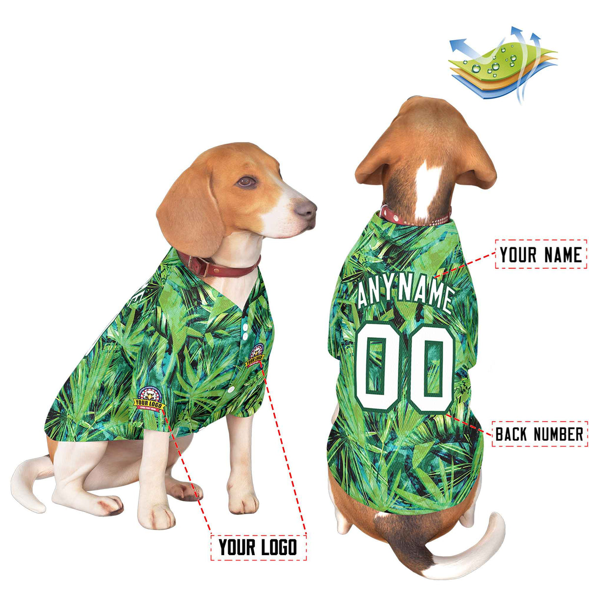 Custom Black Kelly Green Classic Style Dog Jersey |KXKSHOP
