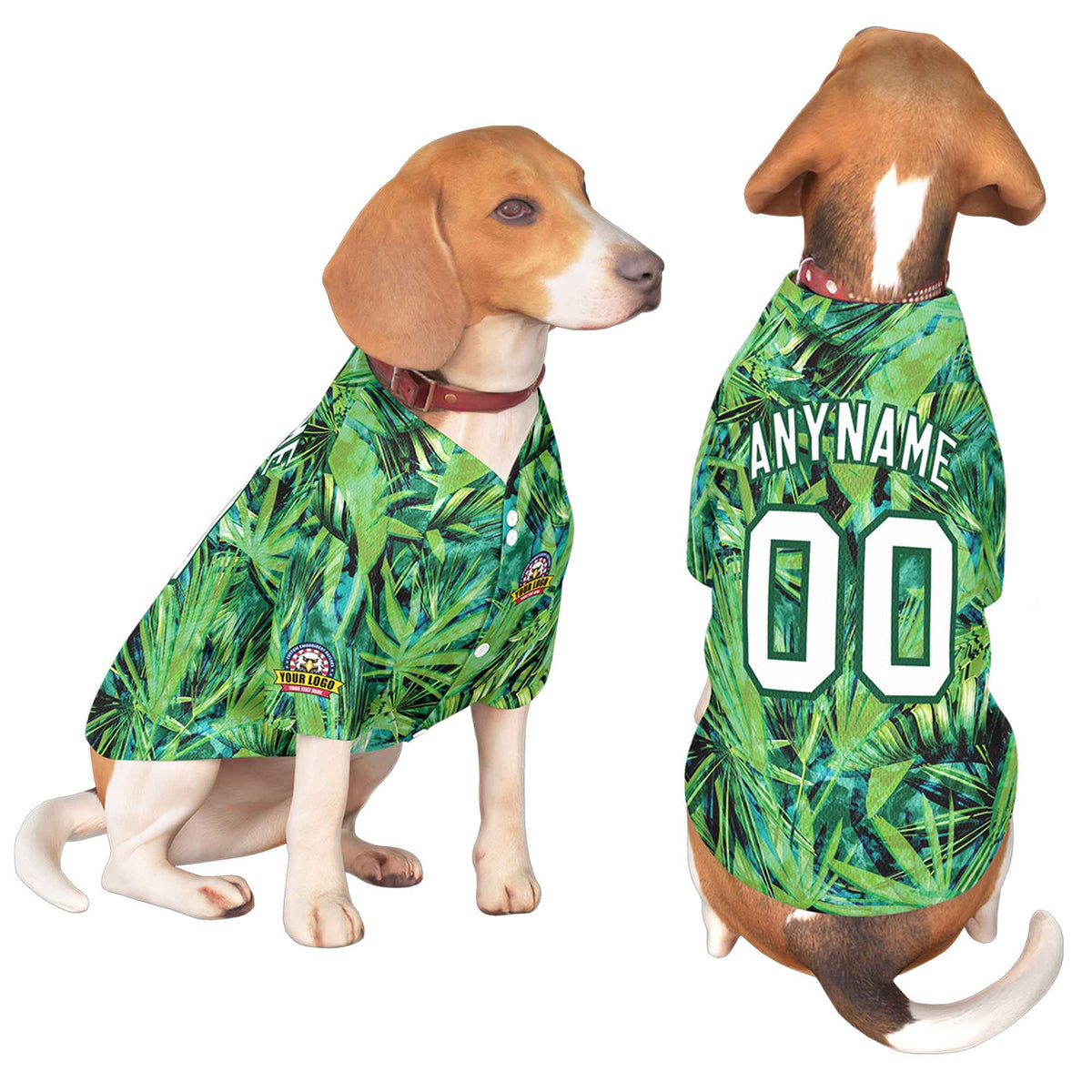 Custom White Green Graffiti Pattern Dog Jersey |KXKSHOP