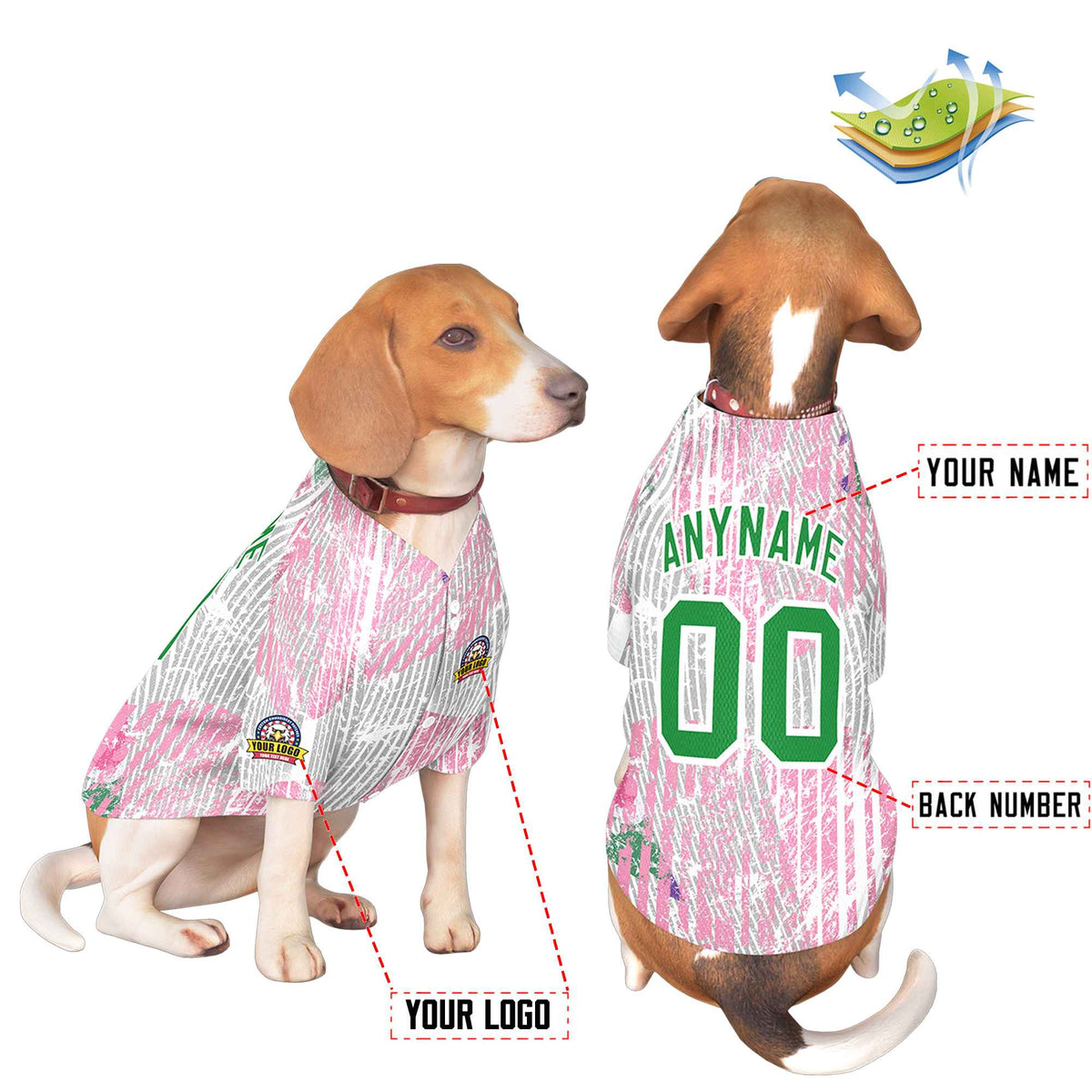 Custom Black Kelly Green Classic Style Dog Jersey |KXKSHOP