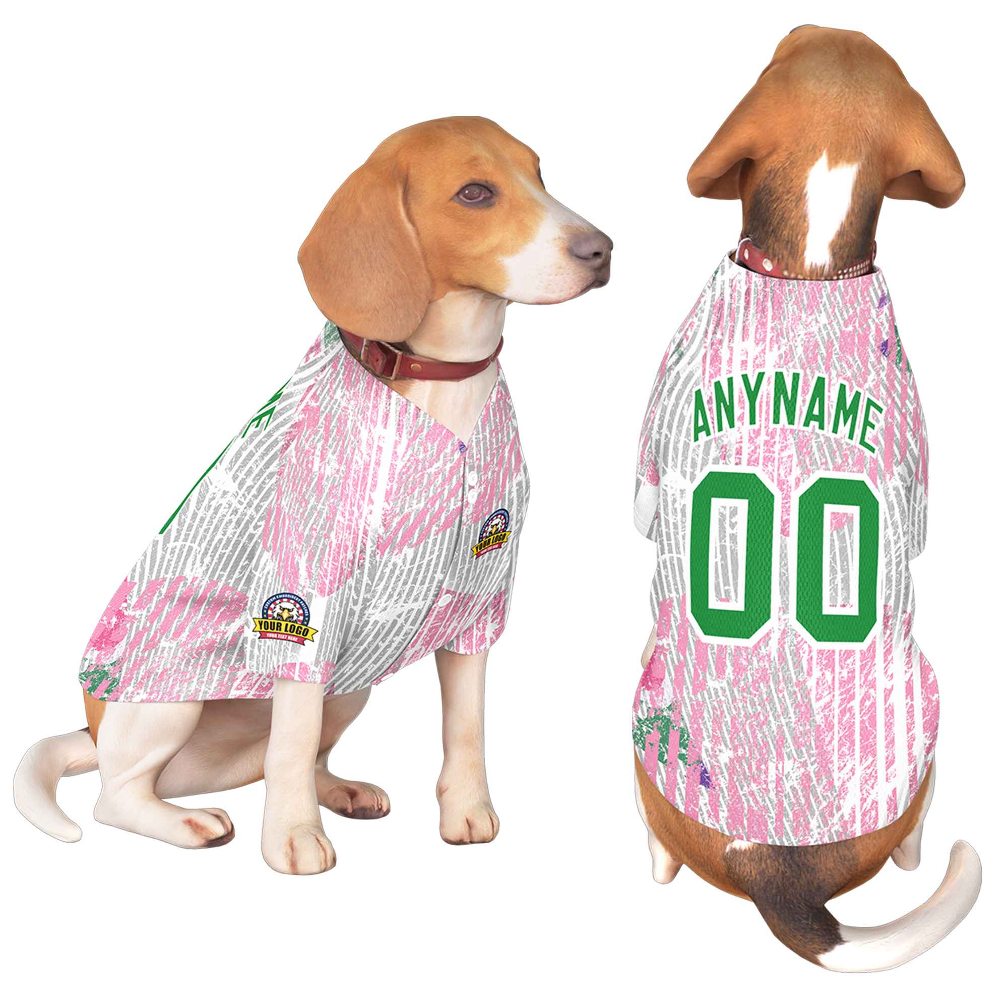 Custom Kelly Green White Graffiti Pattern Dog Jersey |KXKSHOP