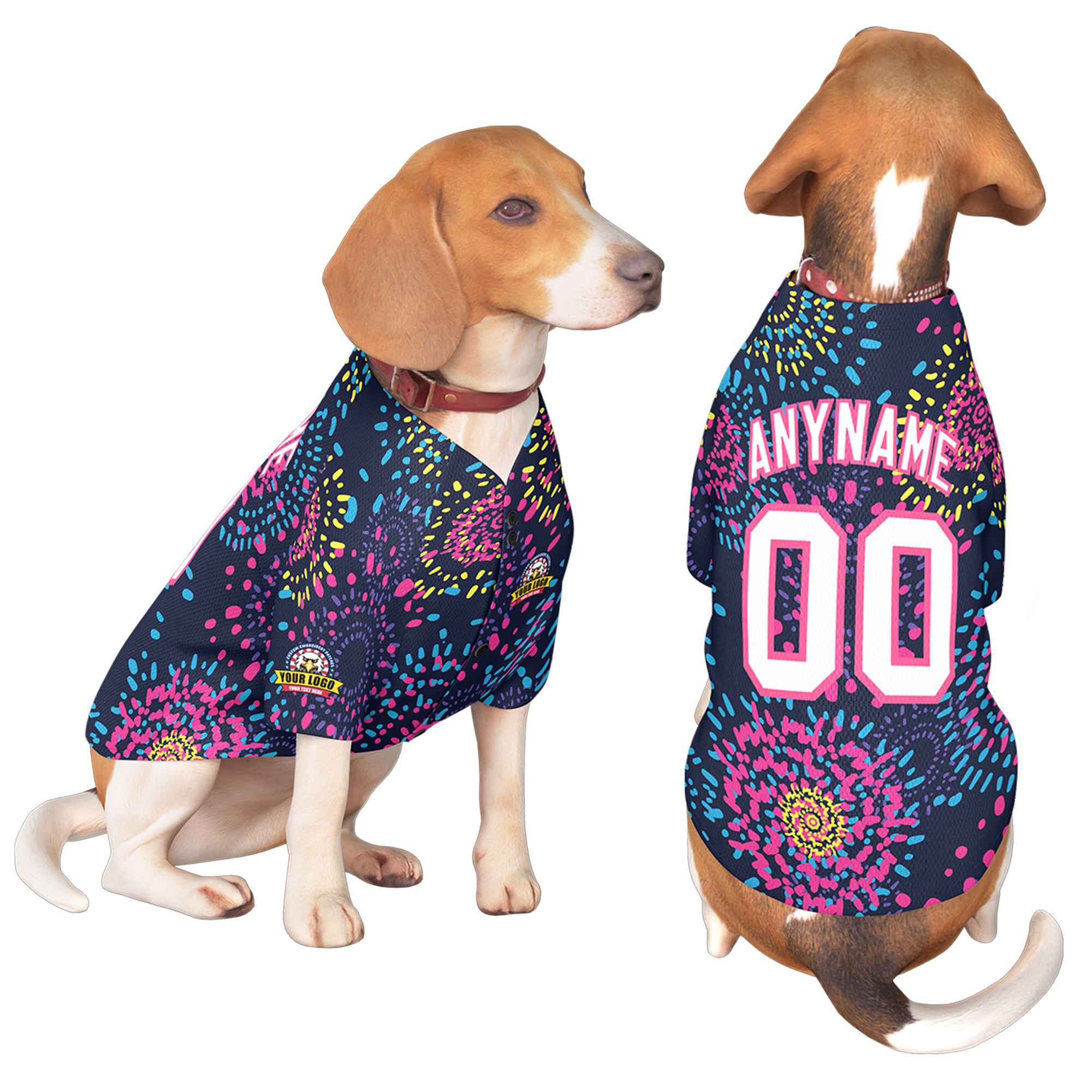 Custom White Pink Graffiti Pattern Dog Jersey |KXKSHOP
