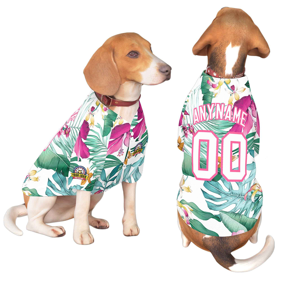 Custom White Pink Graffiti Pattern Dog Jersey |KXKSHOP