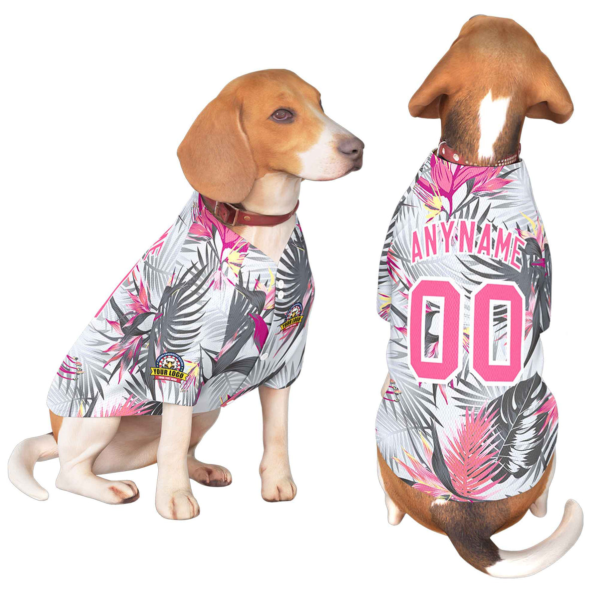 Custom Pink White Graffiti Pattern Dog Jersey |KXKSHOP