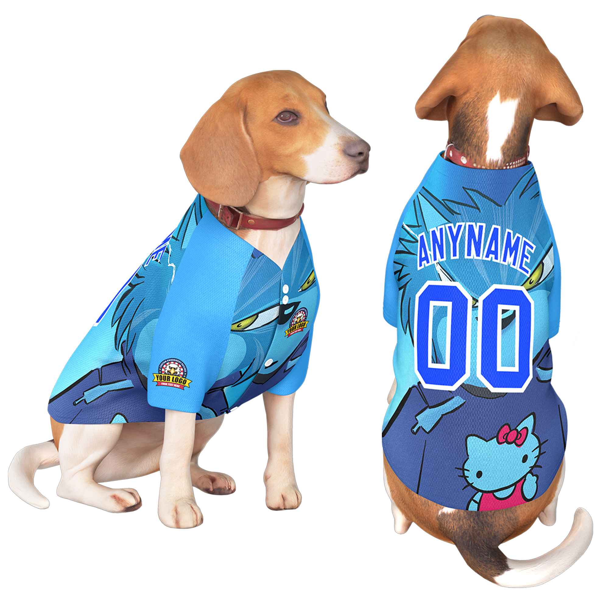 Custom Royal White Graffiti Pattern Dog Jersey |KXKSHOP