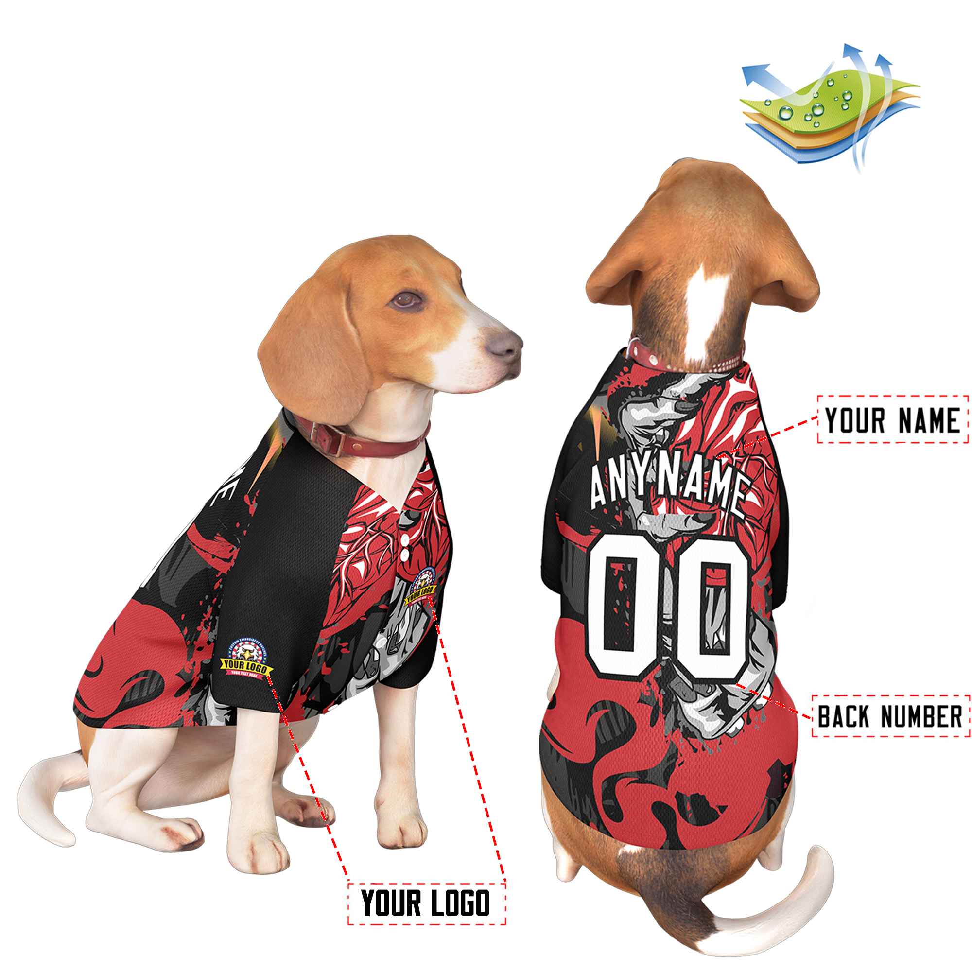Custom Black Kelly Green Classic Style Dog Jersey |KXKSHOP