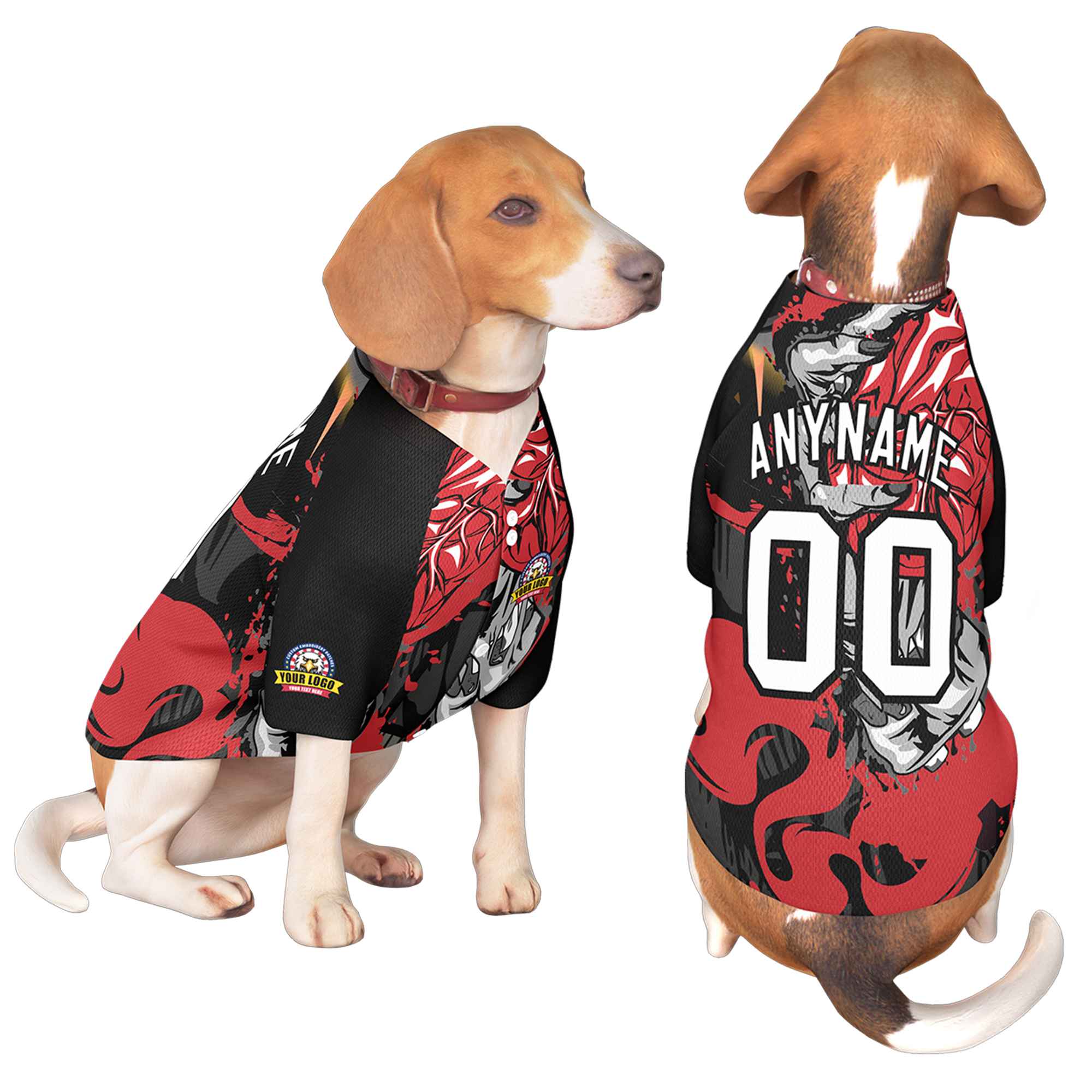 Custom White Black Graffiti Pattern Dog Jersey |KXKSHOP