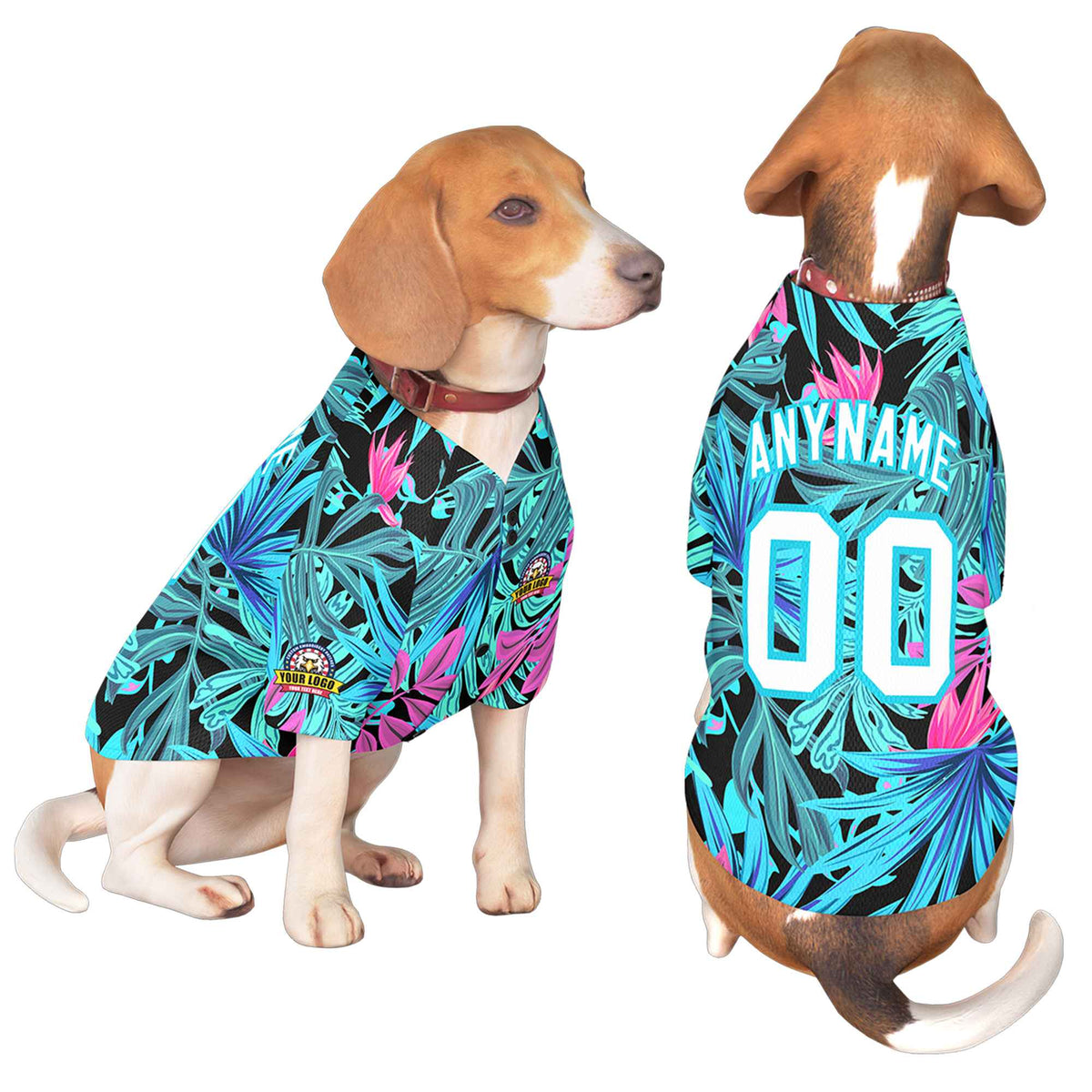 Custom White Sky Blue Graffiti Pattern Dog Jersey |KXKSHOP