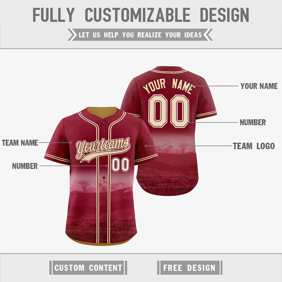 Custom Crimson Cream Reversible City Edition Graffiti Pattern Breathable Baseball Jersey| KXKSHOP
