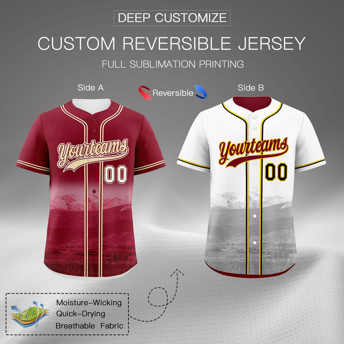 Custom Crimson Light Khaki Reversible City Edition Graffiti Pattern Stretch Fabric Baseball Jersey| KXKSHOP