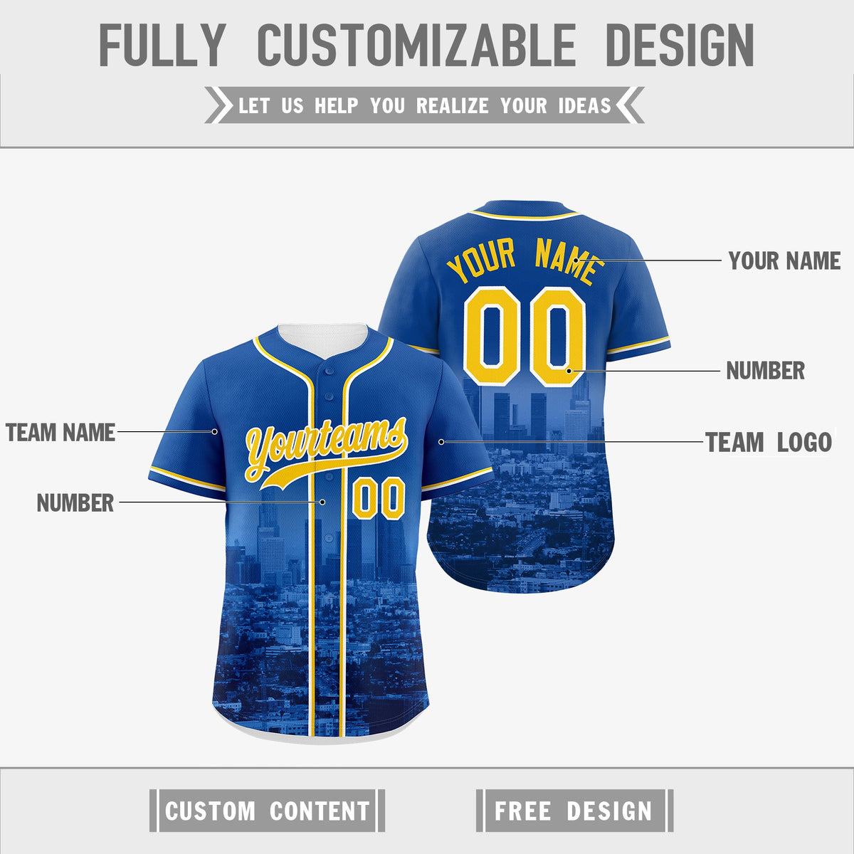 Custom Royal Blue White Reversible City Edition Graffiti Pattern Stretch Fabric Baseball Jersey| KXKSHOP