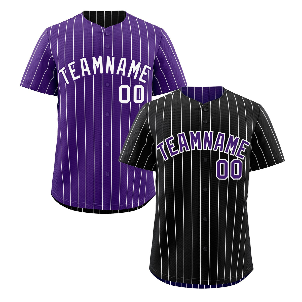 Custom Black Purple Purple White Reversible Stripe Fashion Baseball Jersey| KXKSHOP